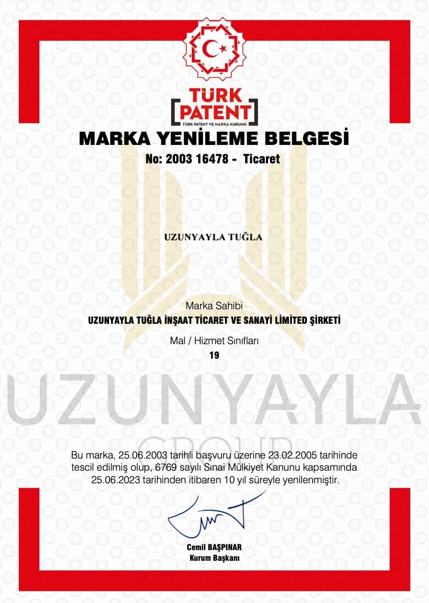 Uzunyayla Tugla Certification